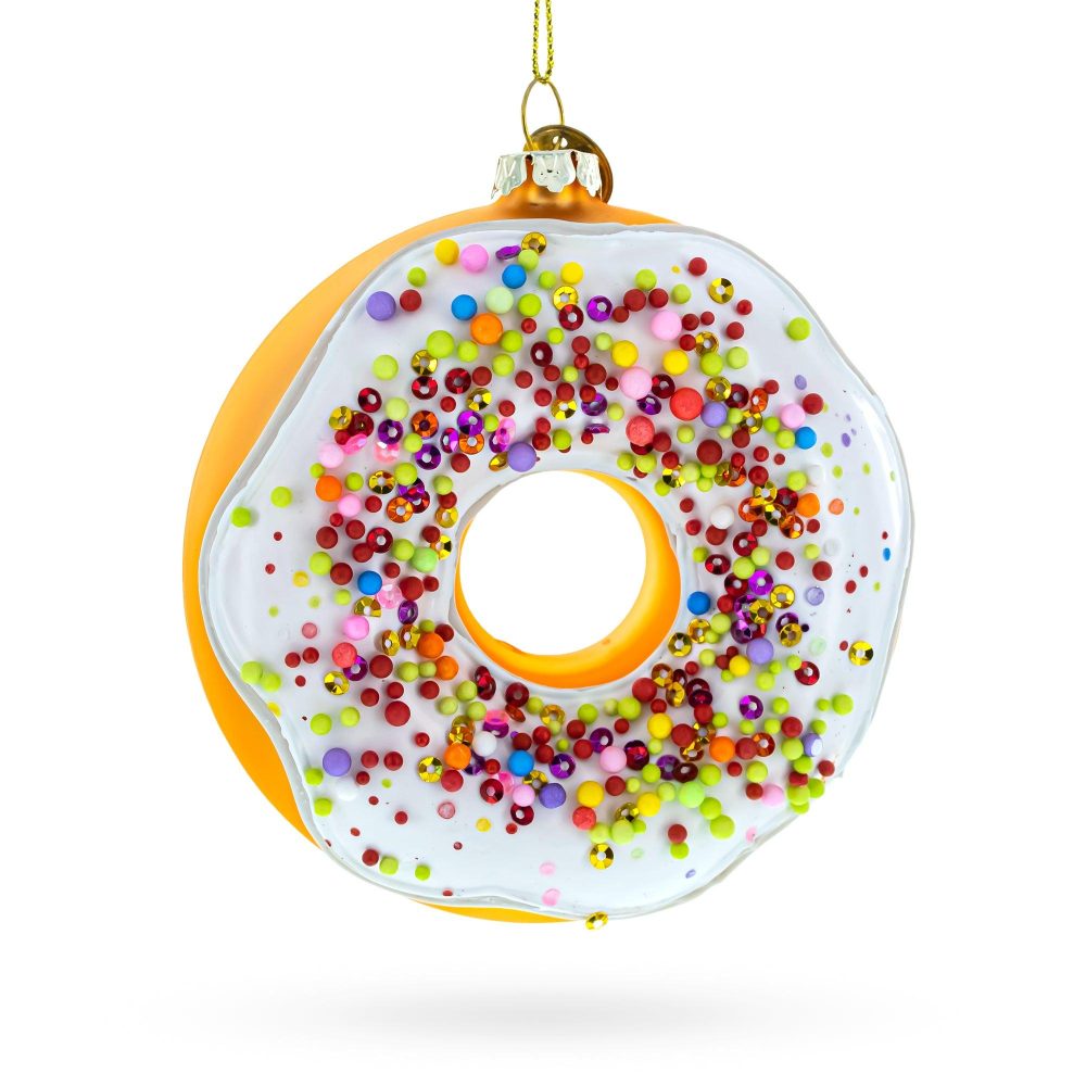 Doughnut Delight Blown Glass Christmas Ornament  |   Food Food Food