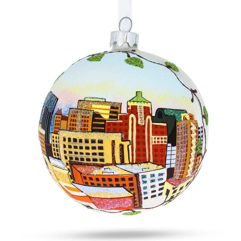 El Paso, Texas, Usa Glass Ball Christmas Ornament 4 Inches  |   Travel Ornaments Travel