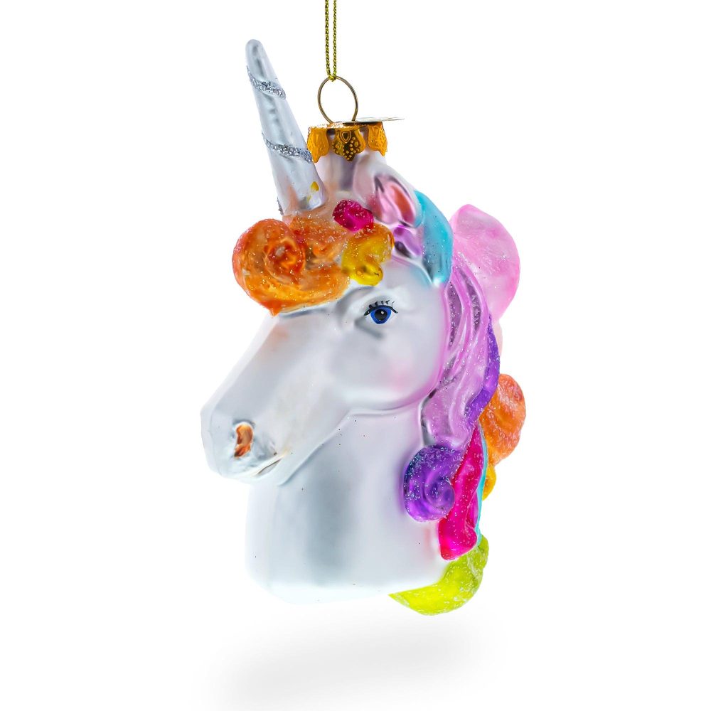 Enchanted Rainbow Unicorn Blown Glass Christmas Ornament  |   Fairy Tales Fairy Tales Fairy Tales