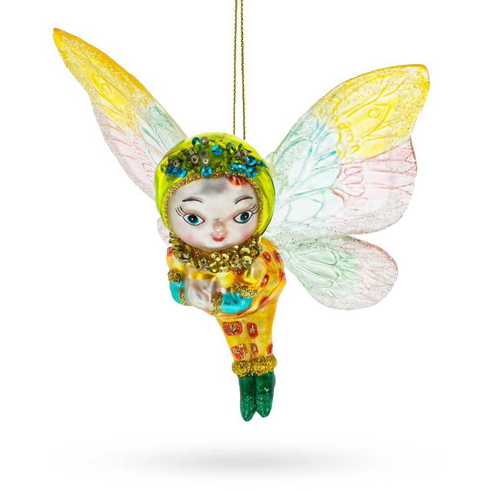 Enchanting Girl In Butterfly Costume Blown Glass Christmas Ornament  |   Fairy Tales Fairy Tales Fairy Tales