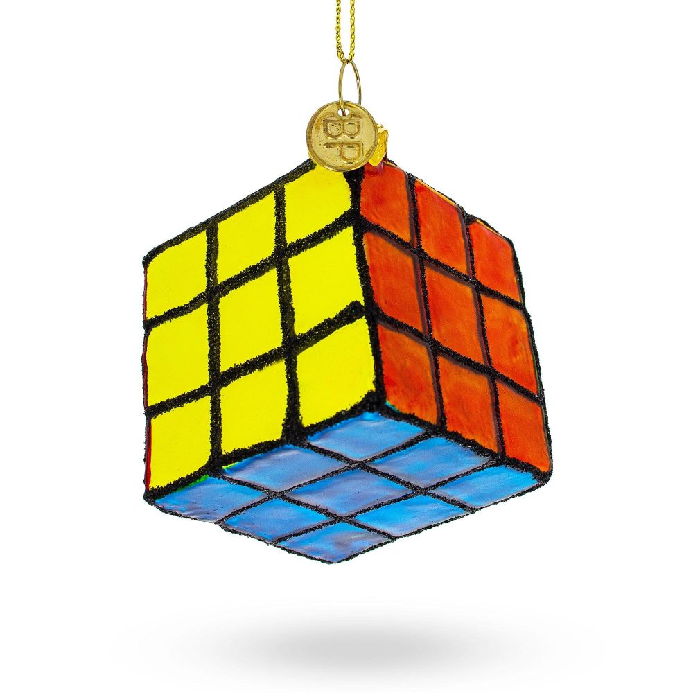 Enigmatic Magic Cube Blown Glass Christmas Ornament  |   Hobby Hobby Hobby