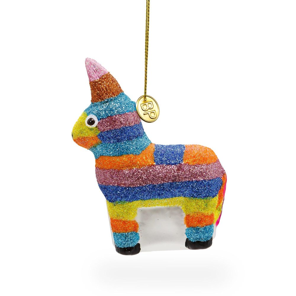 Festive Donkey Pinata Blown Glass Christmas Ornament  |   Occasions Occasions Occasions