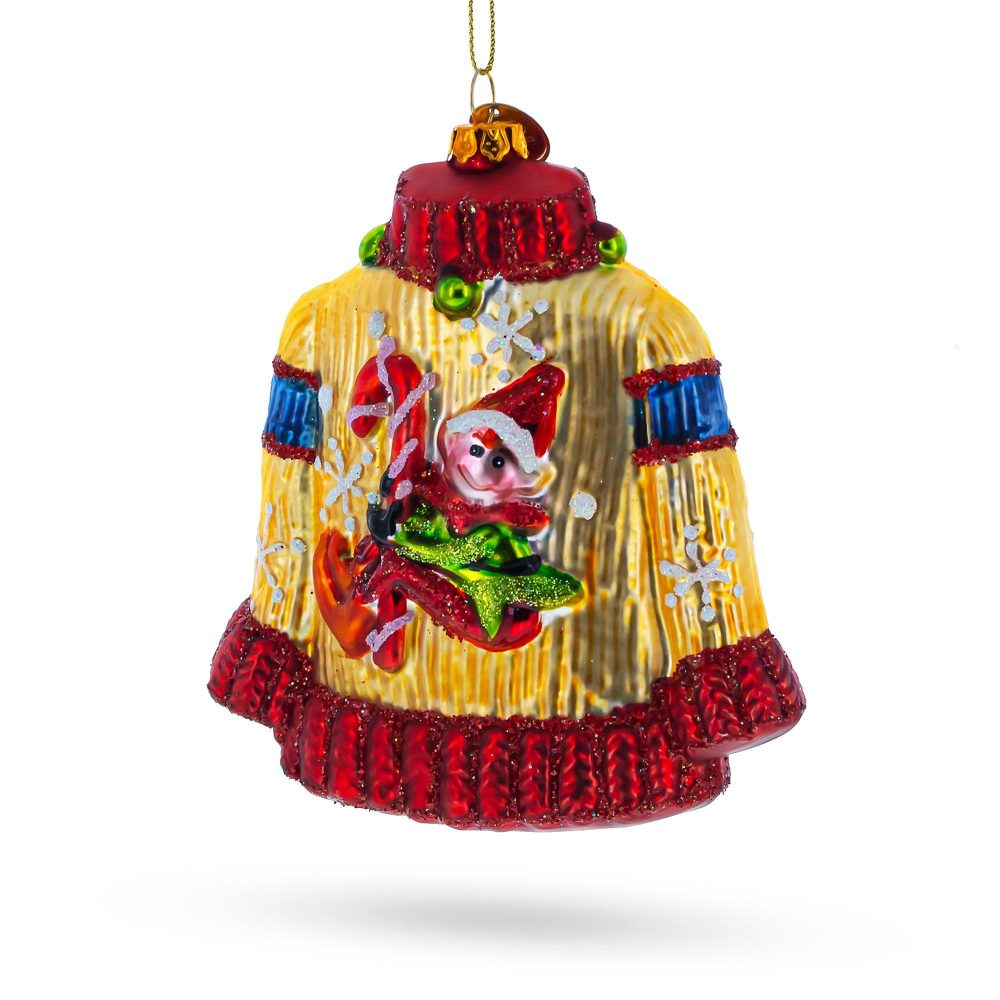 Festive Holiday Sweater Blown Glass Christmas Ornament  |   Fashion Fashion Fashion