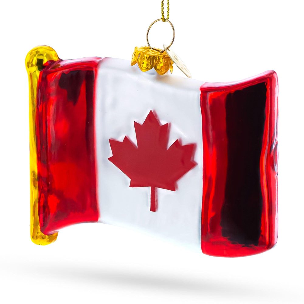 Flag Of Canada Blown Glass Christmas Ornament  |   Flags Flags Flags