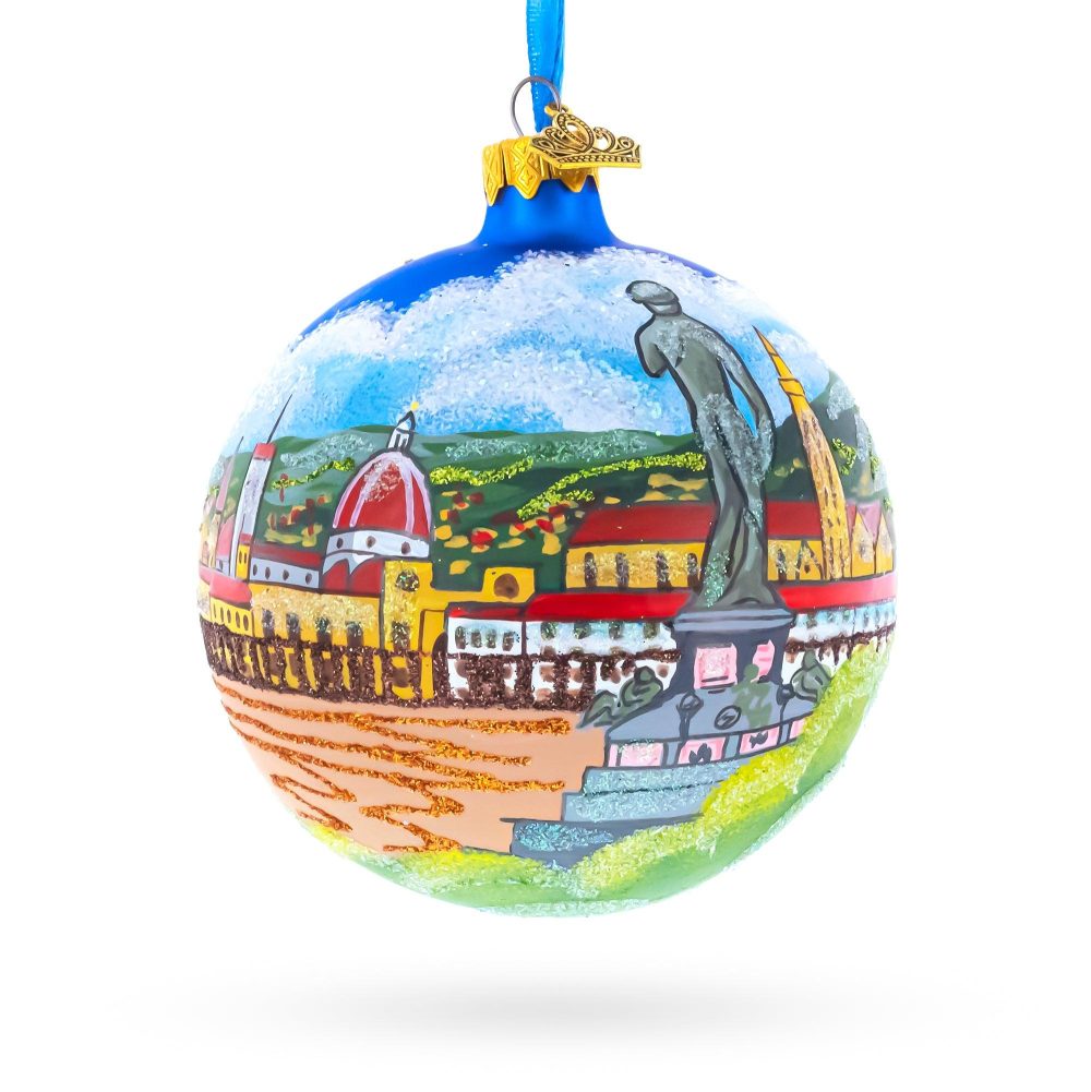 Florence, Italy Glass Ball Christmas Ornament 4 Inches  |   Travel Ornaments Travel