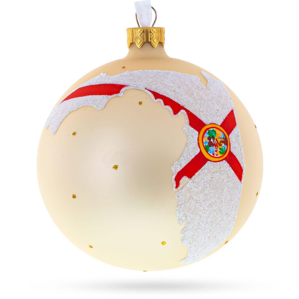 Florida State, Usa Glass Ball Christmas Ornament 4 Inches  |   Travel Ornaments Travel