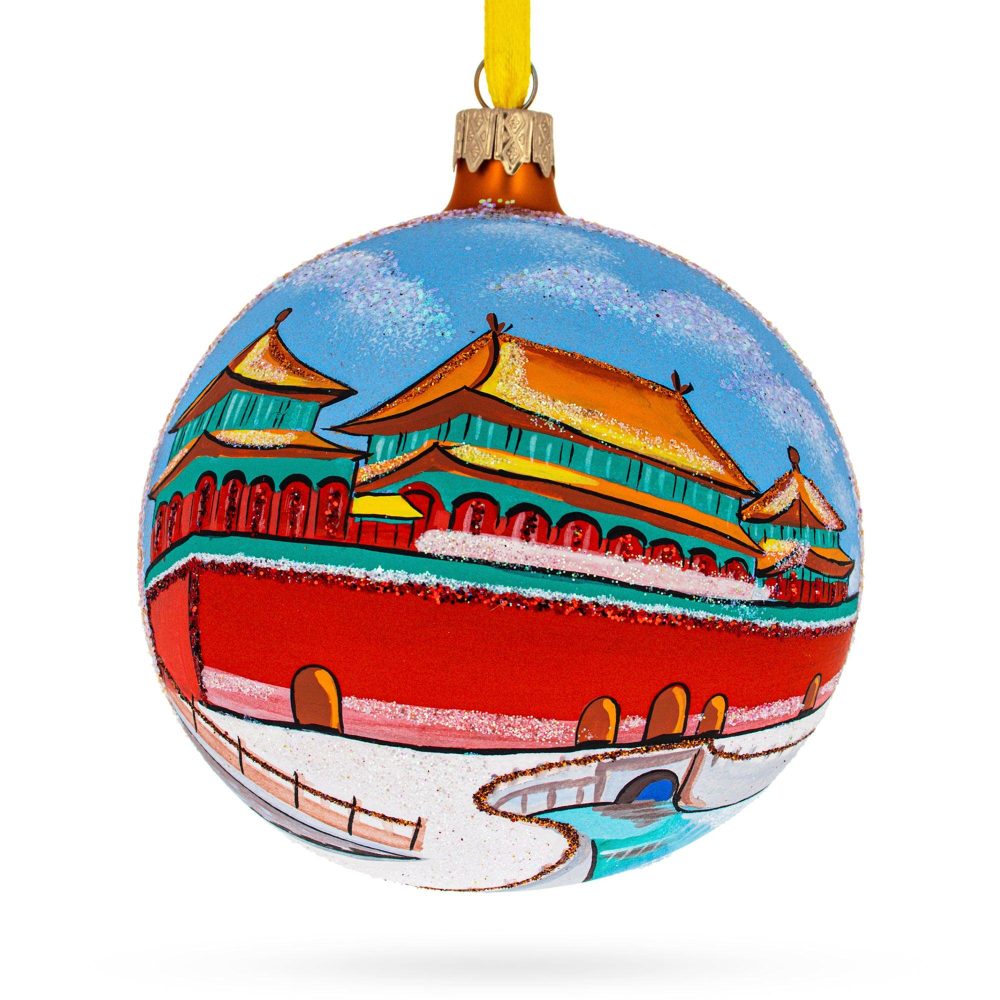 Forbidden City, Beijing, China Glass Ball Christmas Ornament 4 Inches  |   Travel Ornaments Travel