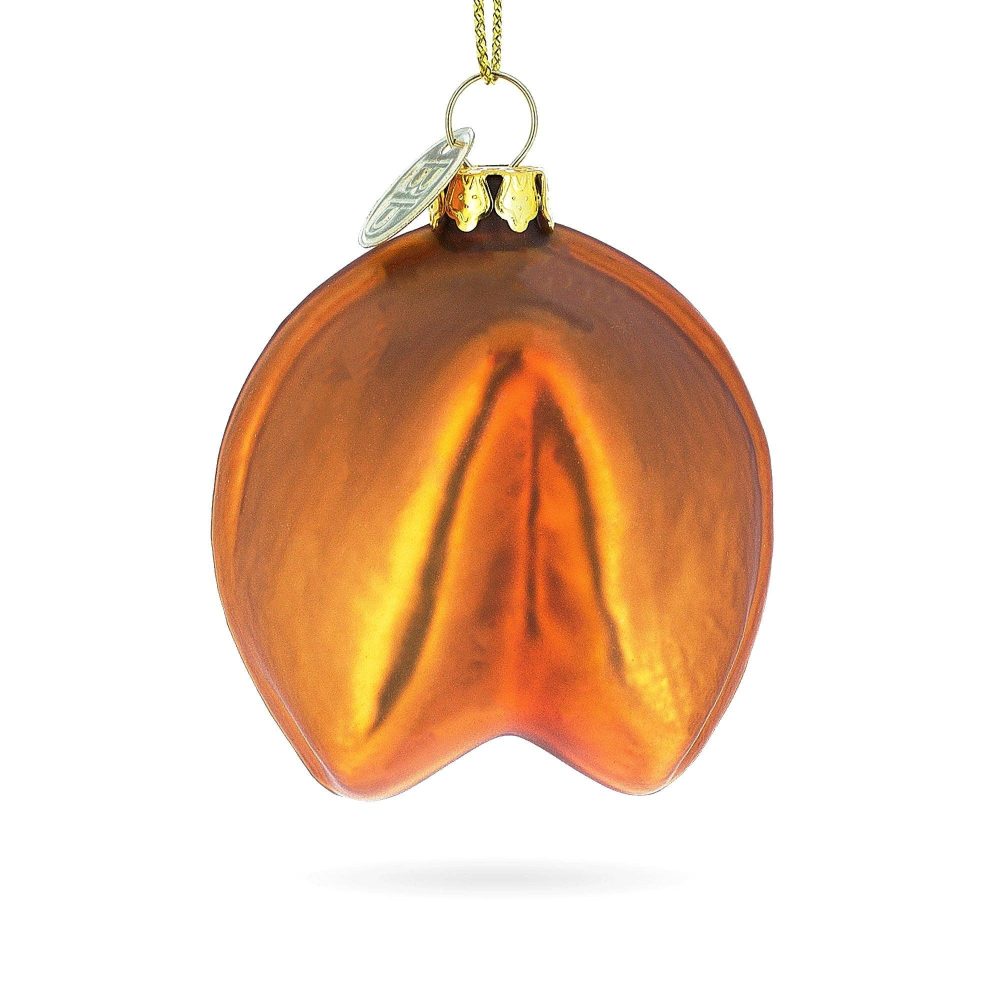 Fortune Cookie Delight Blown Glass Christmas Ornament  |   Food Food Food