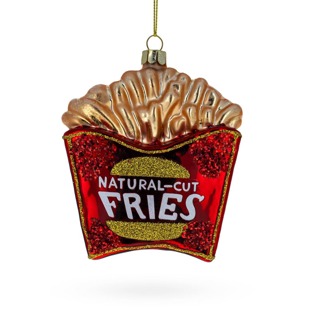 French Fries Glass Christmas Ornament 4.4 Inches  |   Food Food Food