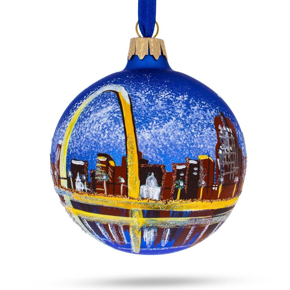 Gateway Arch, St. Louis, Missouri Glass Ball Christmas Ornament 3.25 Inches  |   Travel Ornaments Travel