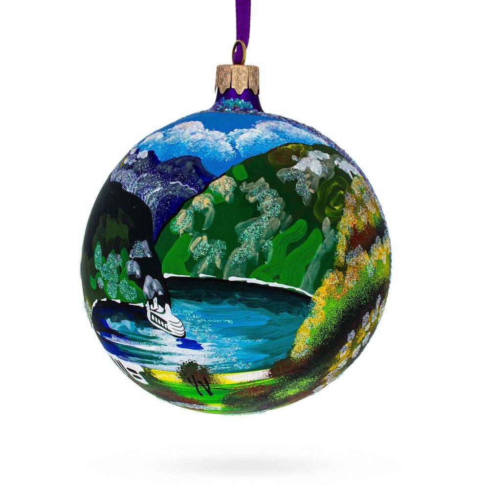 Geirangerfjord, Norway Glass Ball Christmas Ornament 4 Inches  |   Travel Ornaments Travel