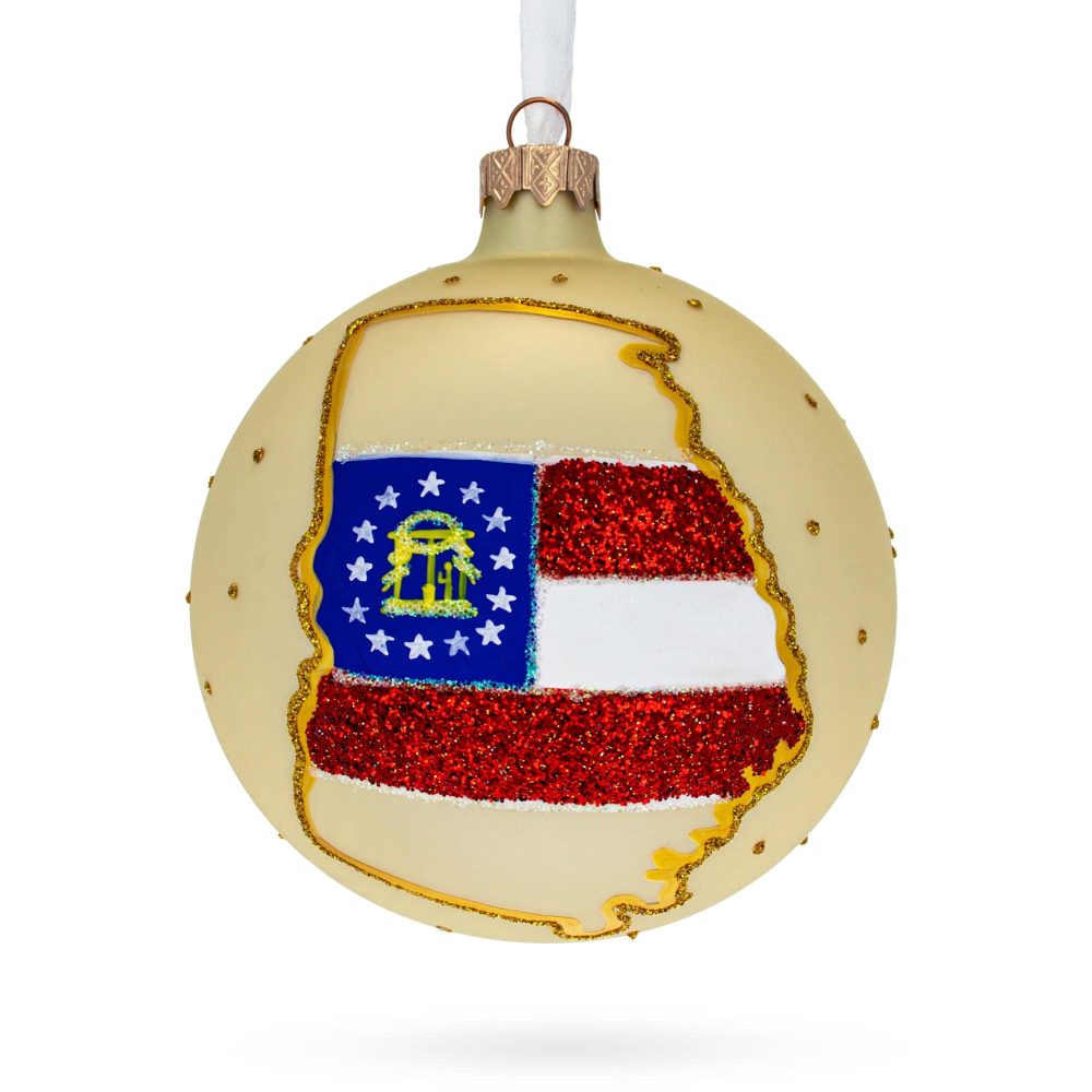 Georgia State, Usa Glass Ball Christmas Ornament 4 Inches  |   Travel Ornaments Travel