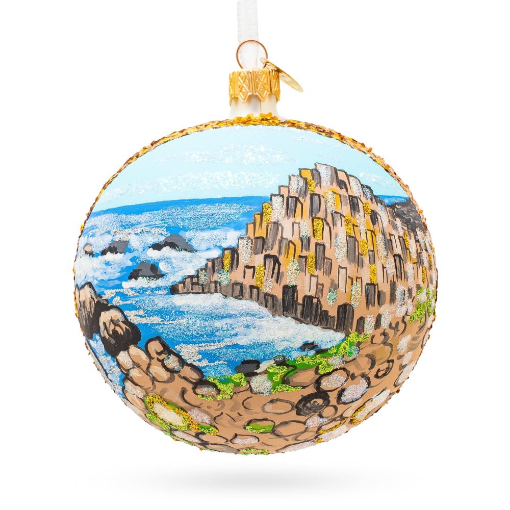 Giant’S Causeway, Northern Ireland, United Kingdom Glass Ball Christmas Ornament 4 Inches  |   Travel Ornaments Travel