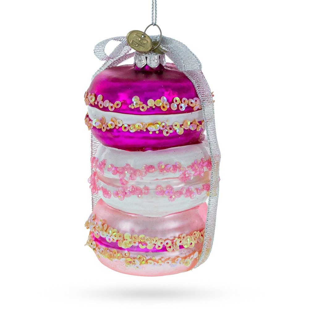 Gift Wrapped Macarons Blown Glass Christmas Ornament  |   Food Food Food