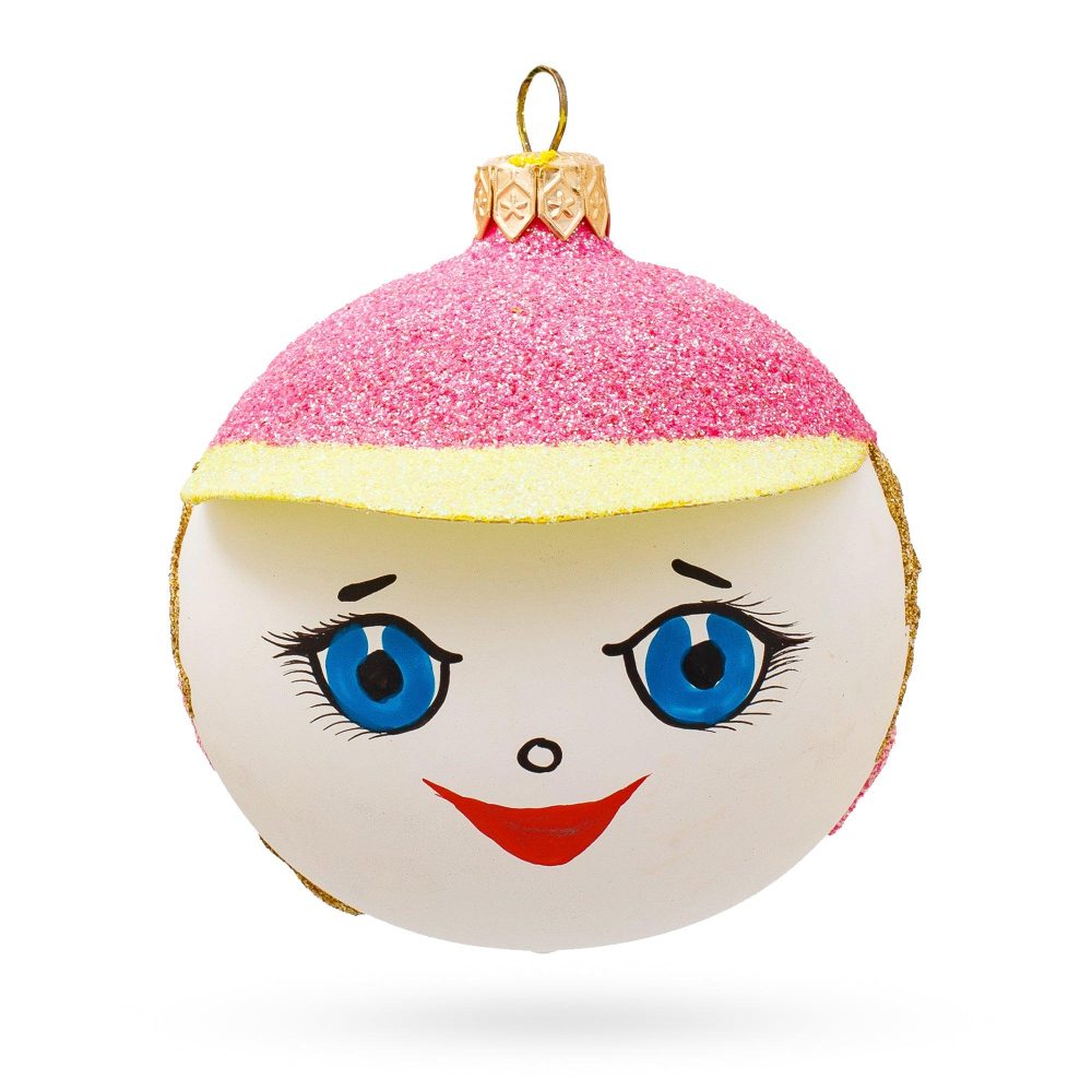 Girl In The Hat Blown Glass Ball Christmas Ornament 3.25 Inches  |   Baby Baby Baby