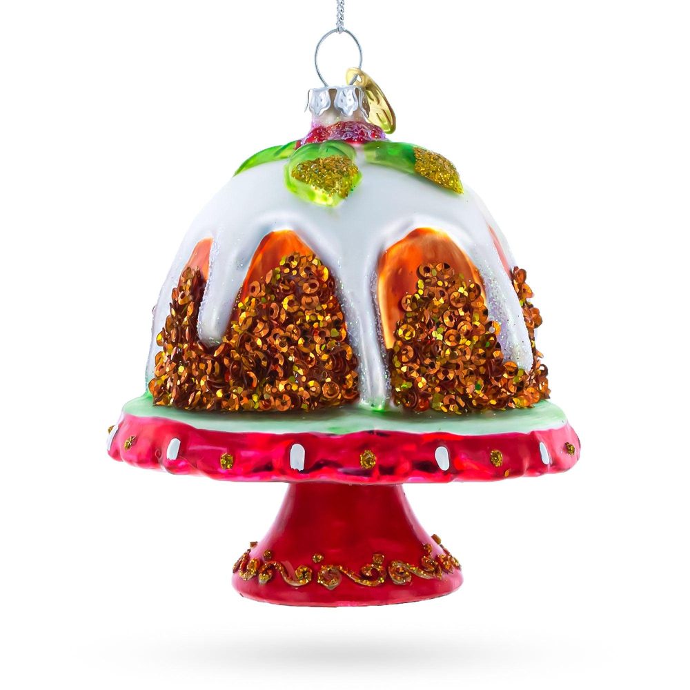 Glazed Cake Blown Glass Christmas Ornament  |   Food Food Food