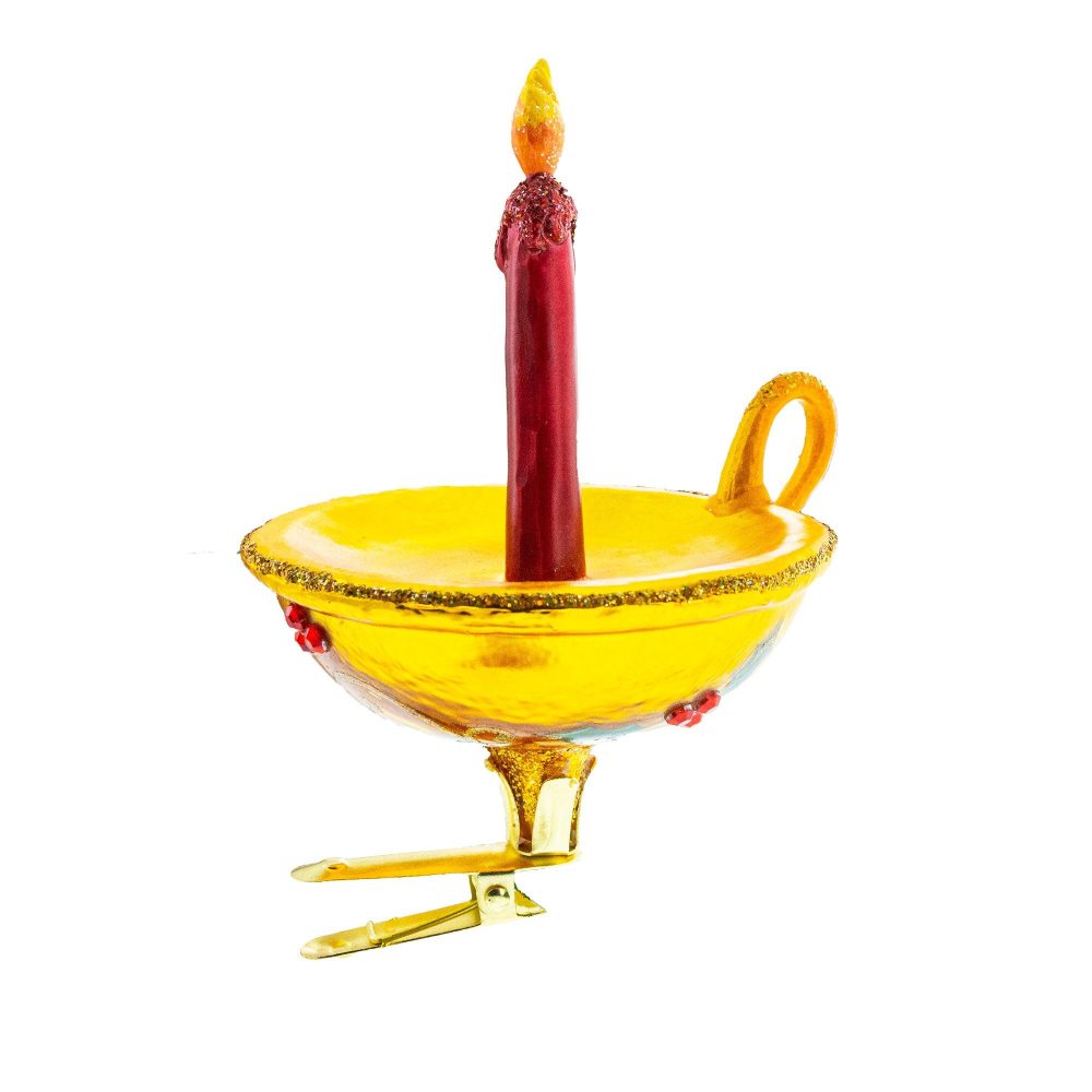 Gleaming Red Candle Blown Glass Christmas Ornament  |   Houseware Houseware Houseware