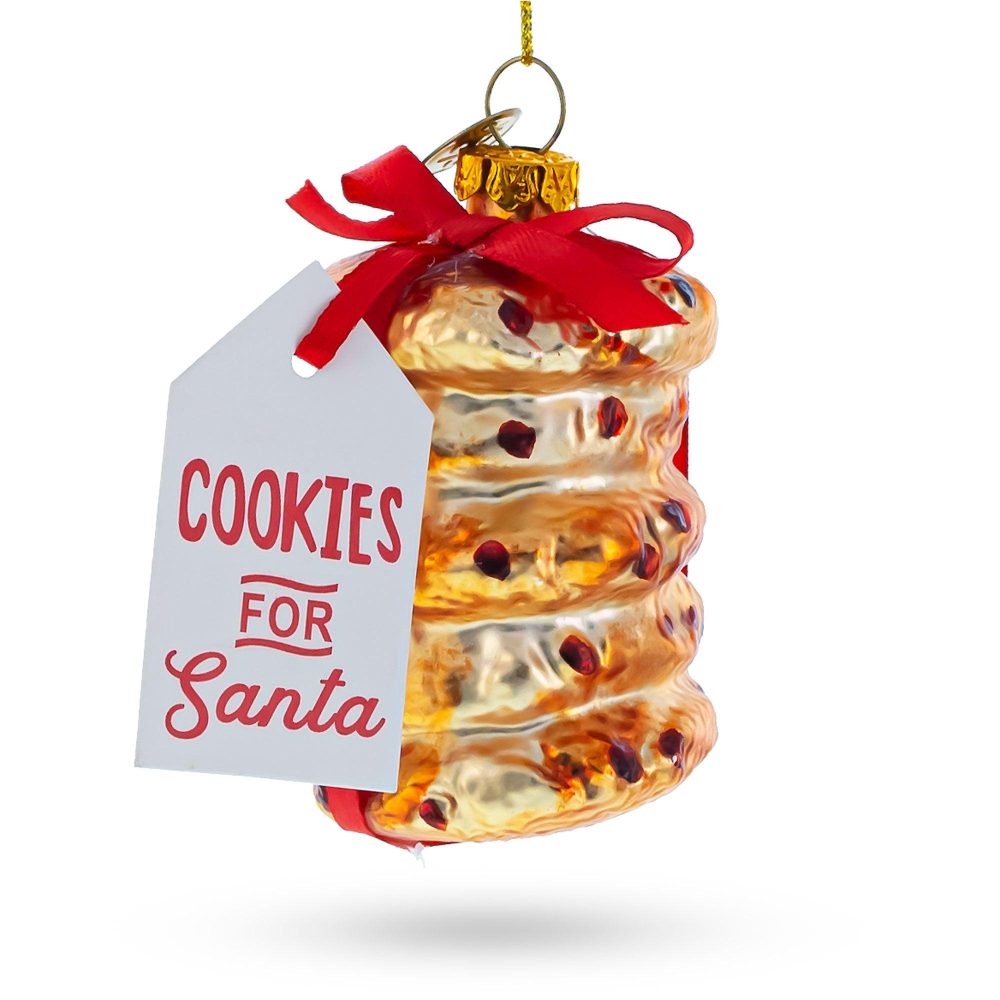 Glistening Cookies For Santa Blown Glass Christmas Ornament  |   Food Food Food