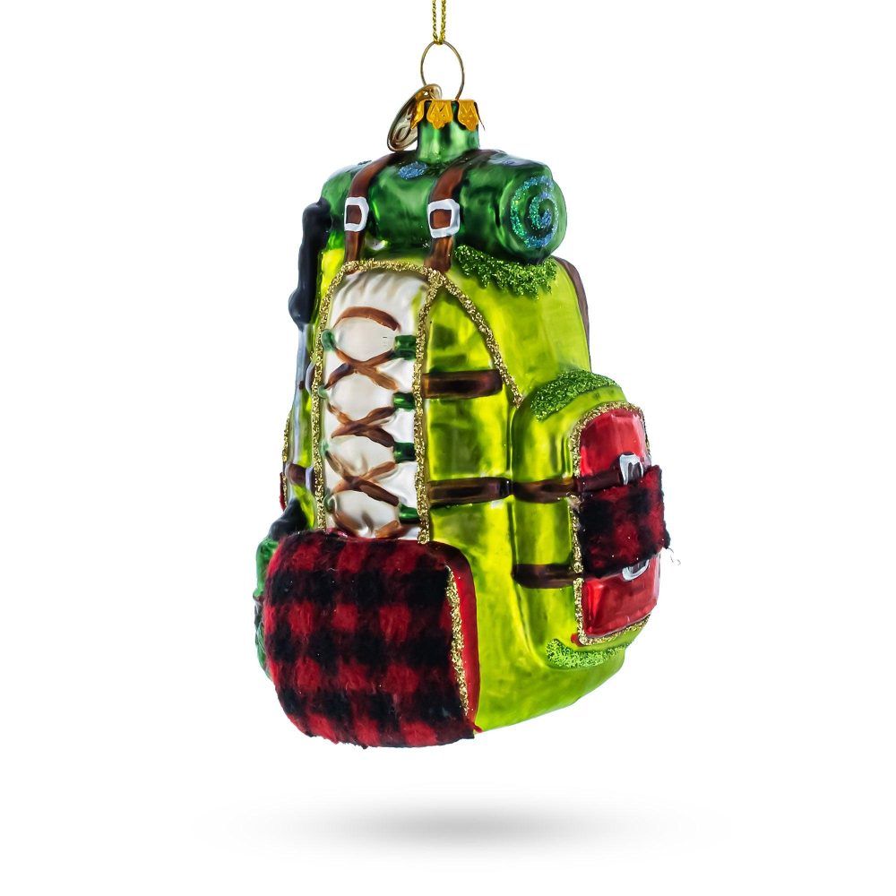 Globetrotter’S Travel Backpack Glass Christmas Ornament  |   Hobby Hobby Hobby