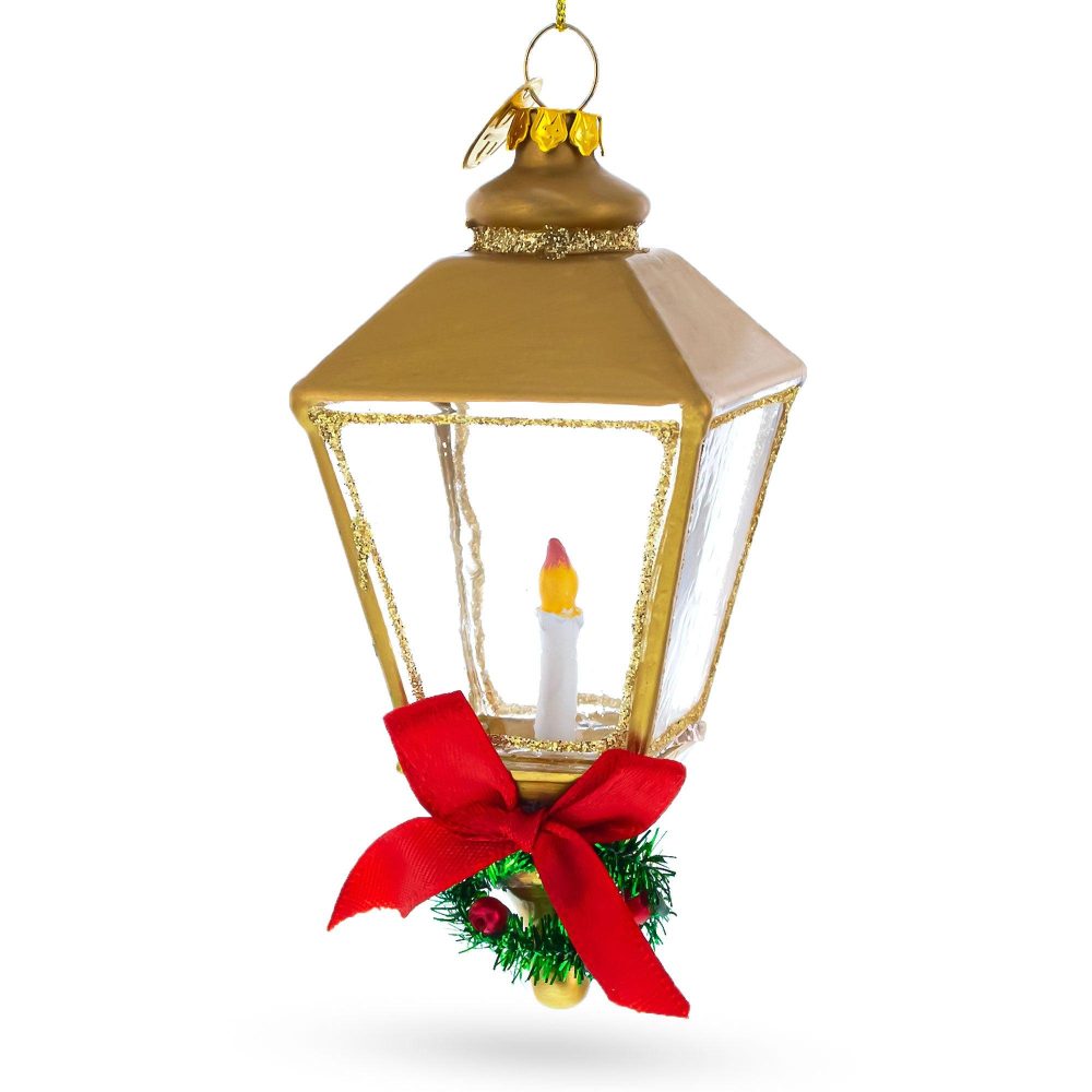 Golden Lantern Blown Glass Christmas Ornament  |   Houseware Houseware Houseware