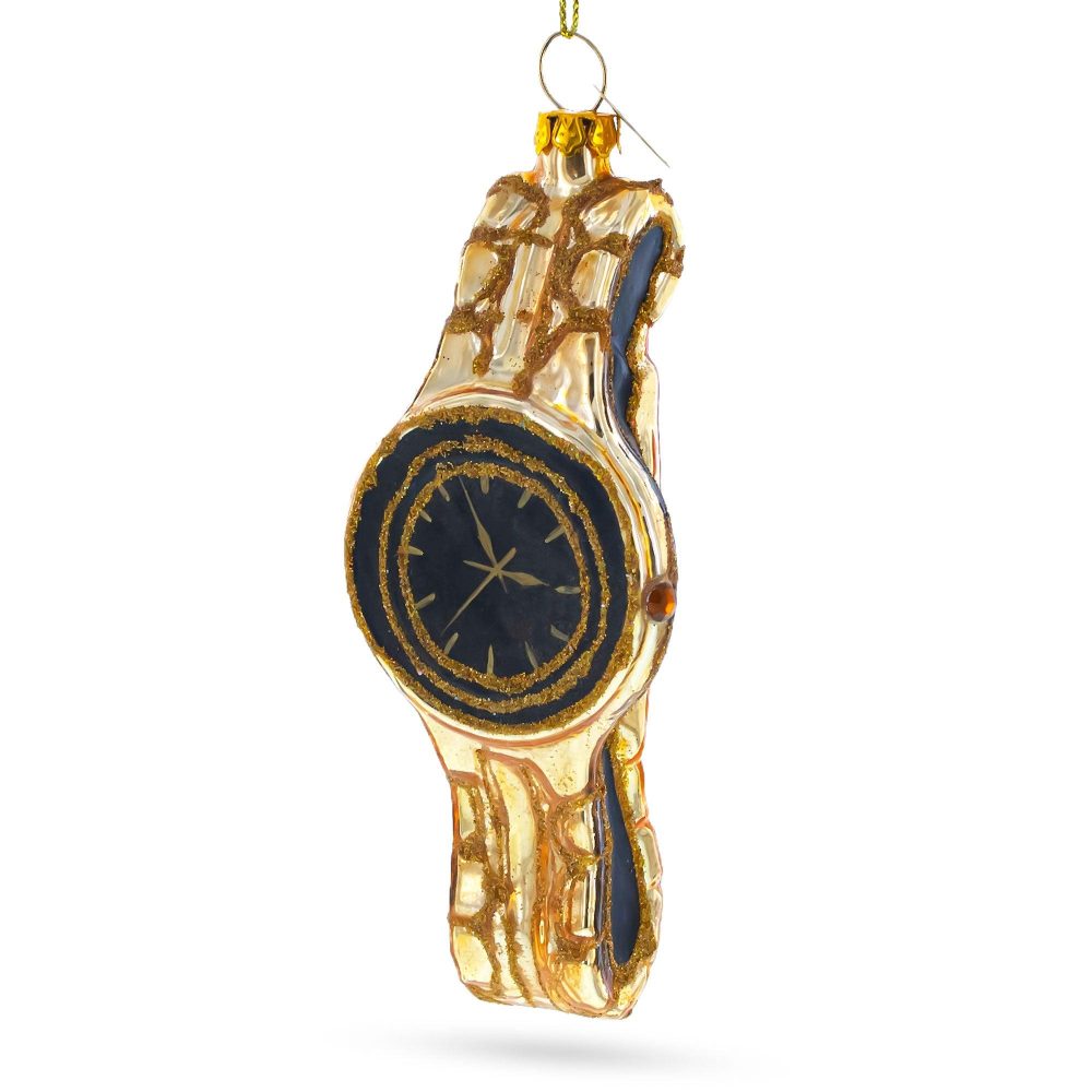 Golden Watch Blown Glass Christmas Ornament  |   Fashion Fashion Fashion