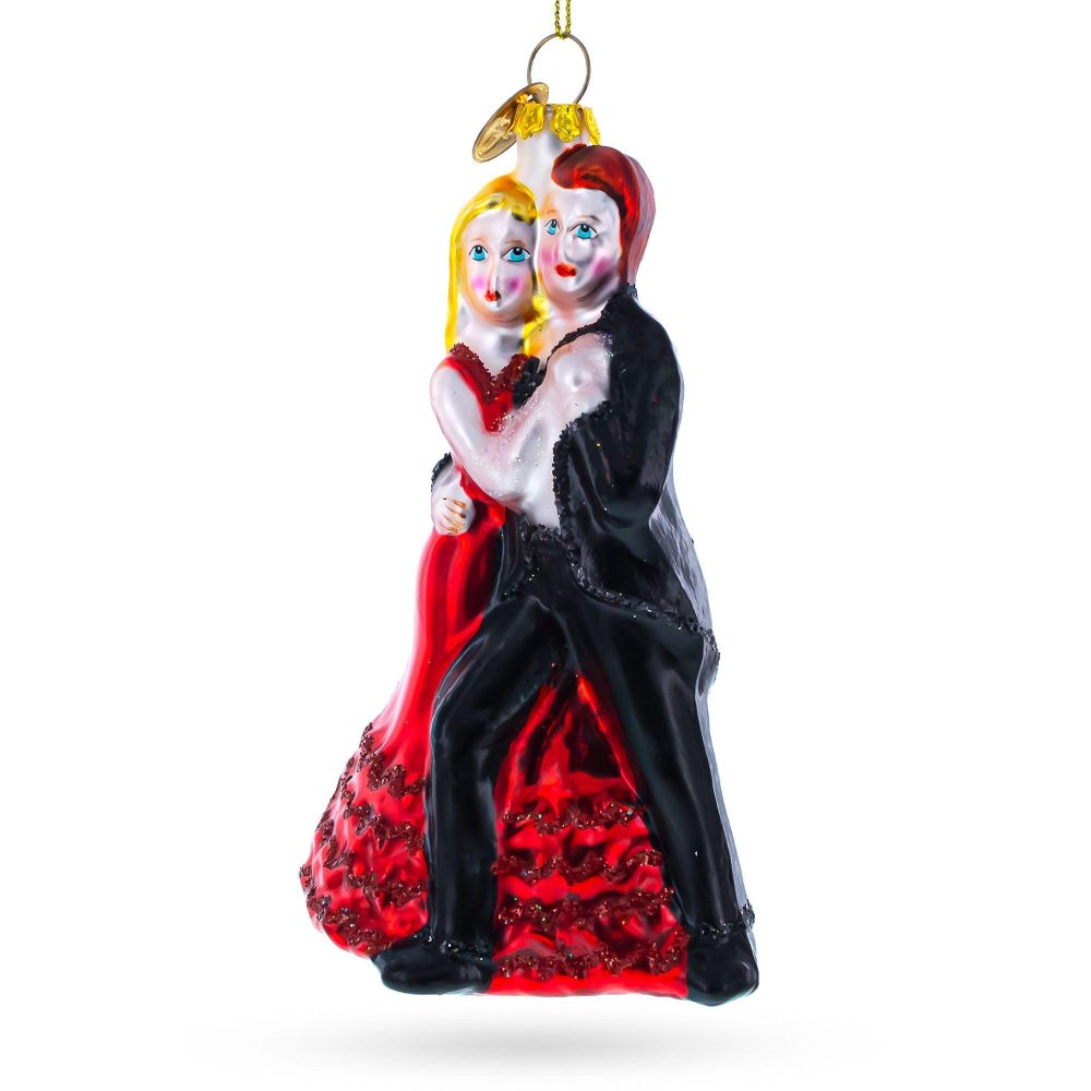 Graceful Dancing Couple Blown Glass Christmas Ornament  |   Love Love Love