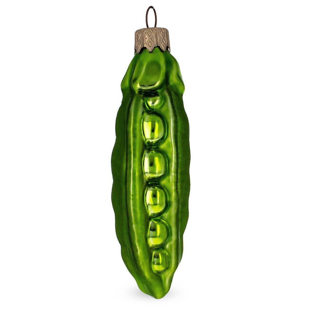 Green Peas Mini Glass Christmas Ornament  |   Food Food Food