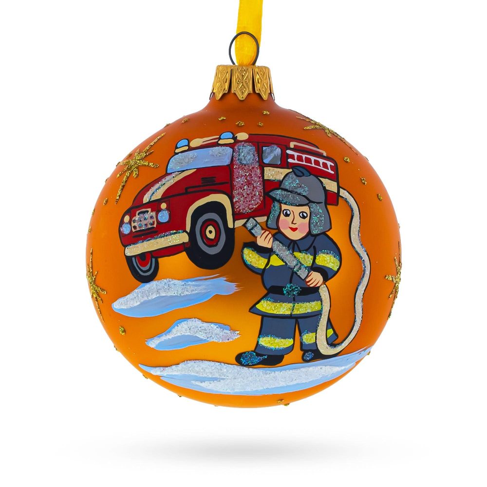 Hand-Painted Blown Glass Ball Christmas Ornament 3.25 Inches  |   Occupations Occupations Occupations