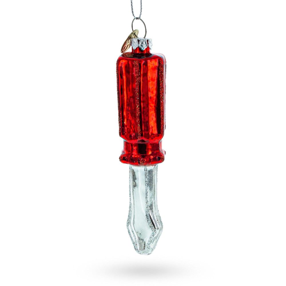 Handyman’S Delight: Screwdriver With Red Handle Blown Glass Christmas Ornament  |   Occupations Occupations Occupations