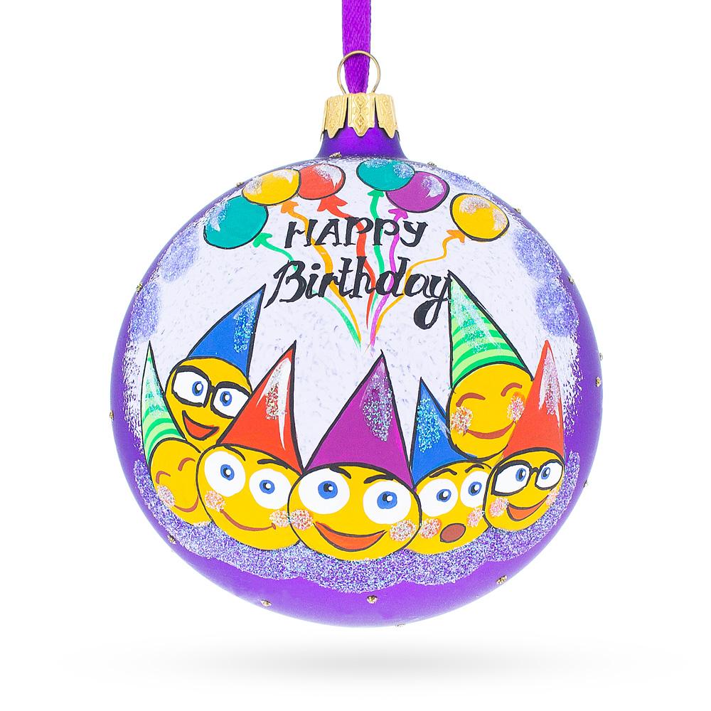 Happy Birthday Blown Glass Ornament 4 Inches  |   Occasions Occasions Occasions