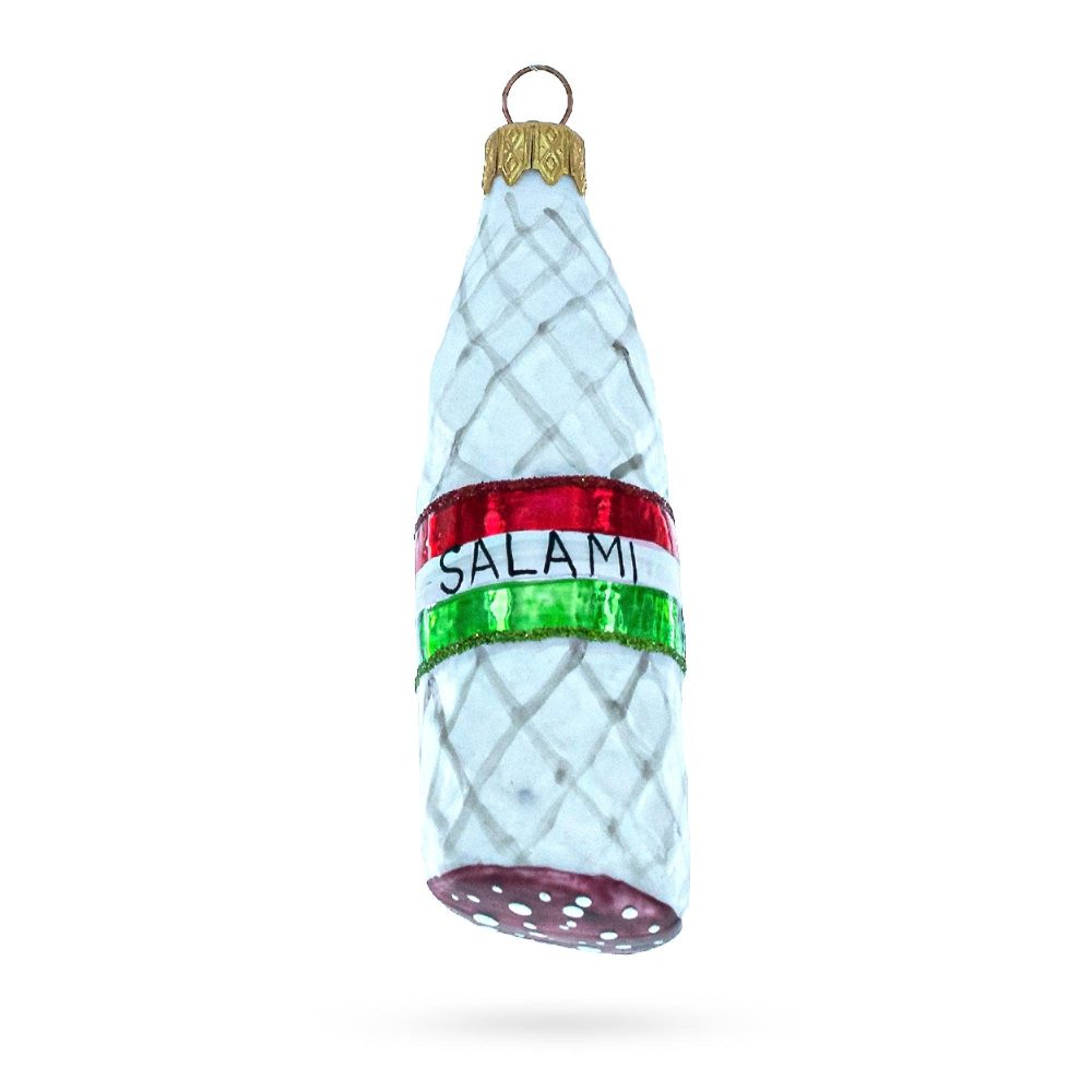 Hard Salami Mini Glass Christmas Ornament  |   Food Food Food