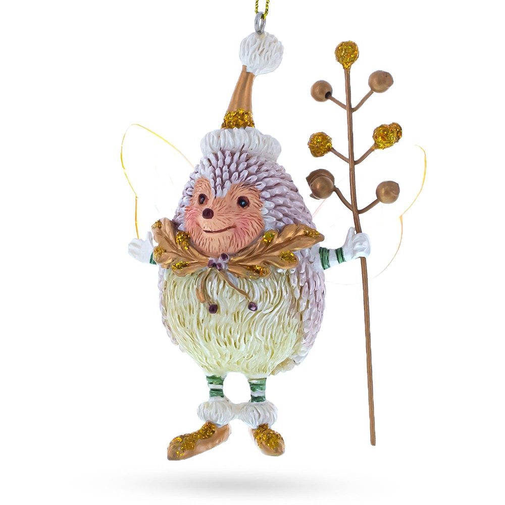 Hedgehog Fairy Blown Glass Christmas Ornament  |   Animals Animals Animals