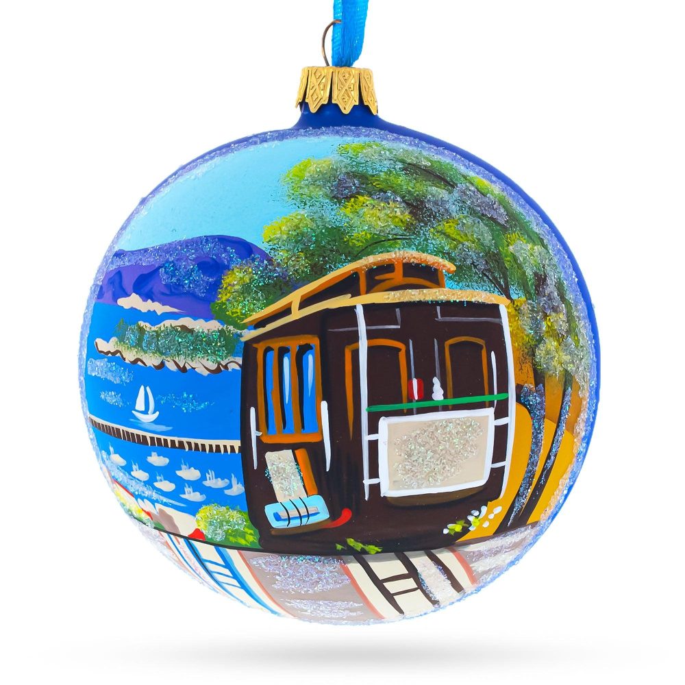 I Love San Francisco, California Glass Ball Christmas Ornament 4 Inches  |   Travel Ornaments Travel