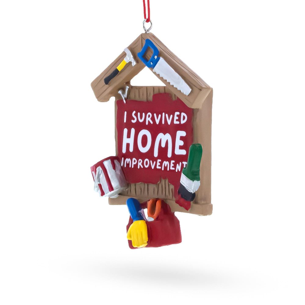 I Survived Home Improvement Tools Resin Christmas Ornament  |   Occupations Occupations Occupations