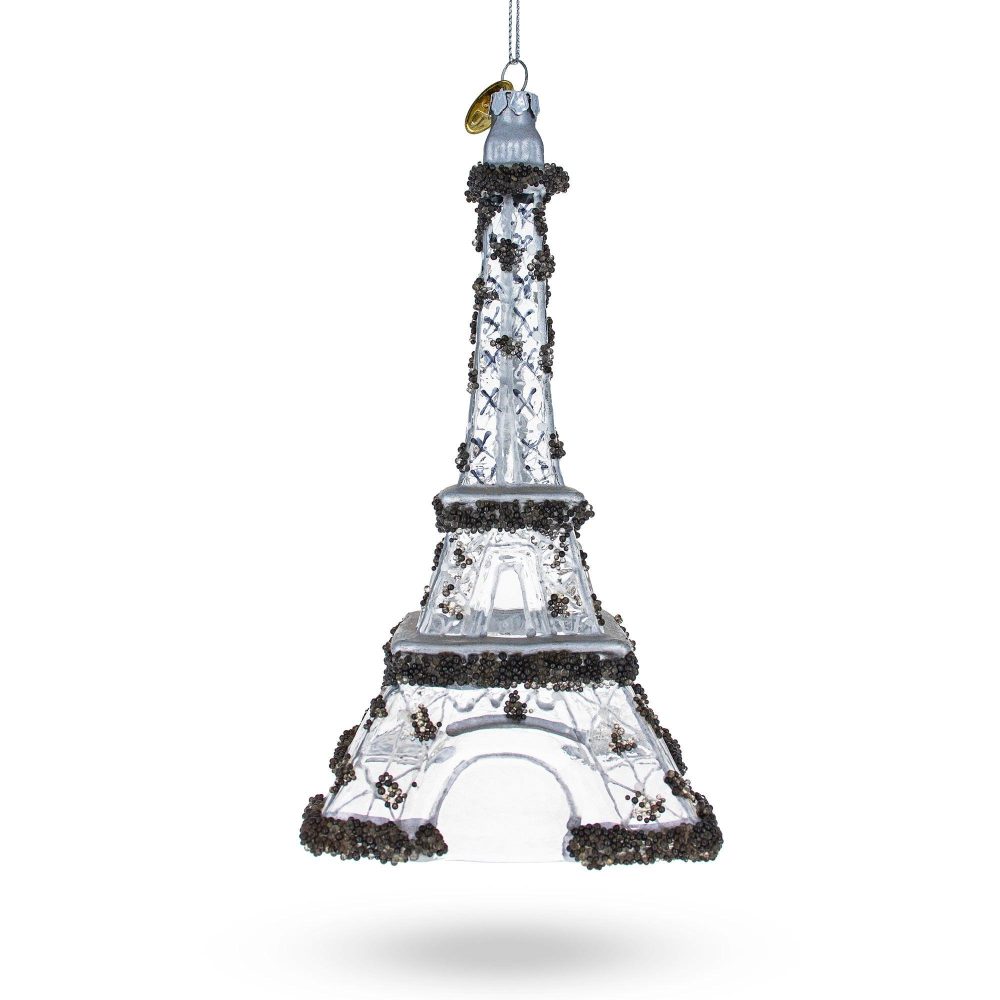 Iconic Eiffel Tower, Paris Blown Glass Christmas Ornament  |   Travel Ornaments Travel