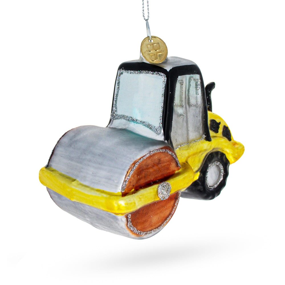 Industrial Road Roller Blown Glass Christmas Ornament  |   Personalized Ornaments Personalized