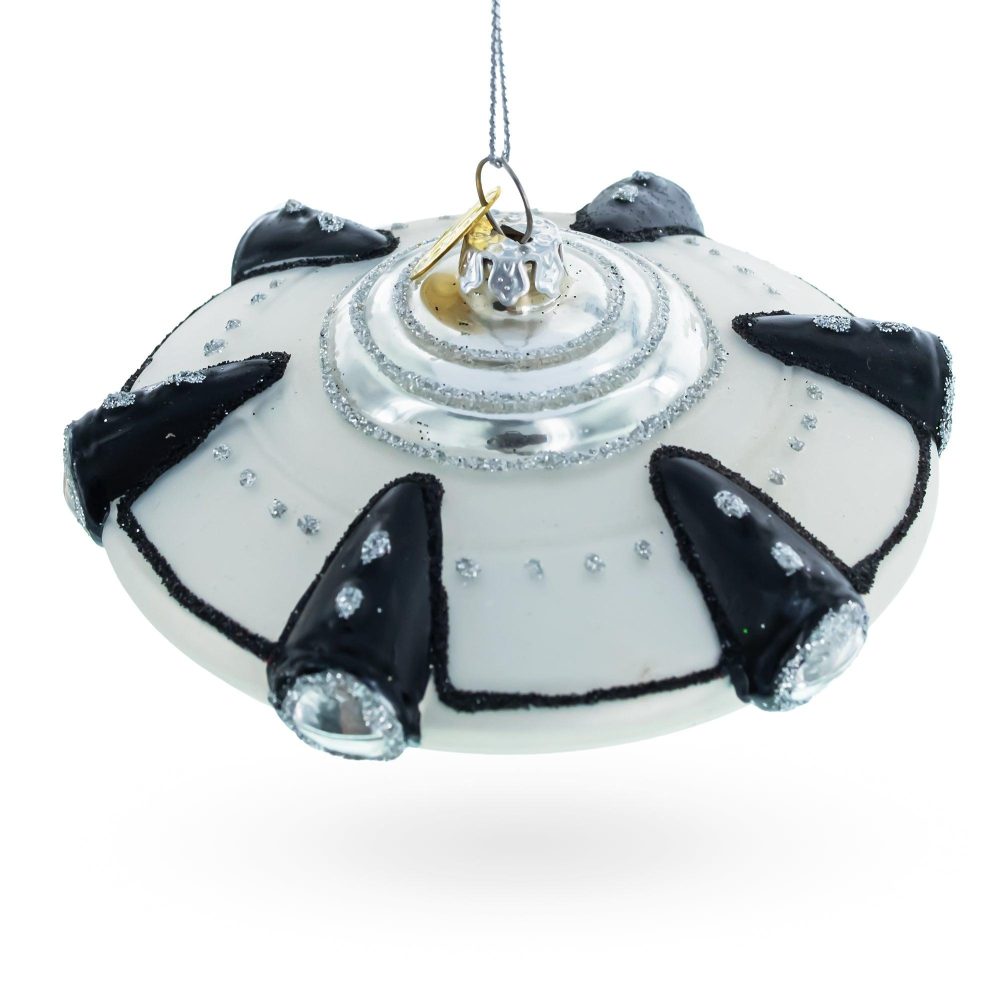 Intriguing Ufo/ Alien Spaceship Glass Christmas Ornament  |   Cosmic Cosmic Cosmic