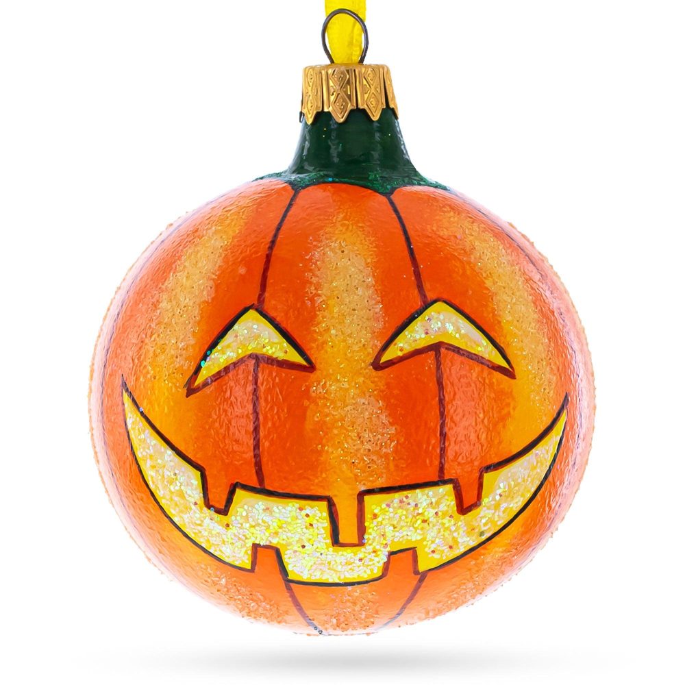 Jack-O’-Lantern Glass Ball Halloween Ornament 3.25 Inches  |   Occasions Occasions Occasions