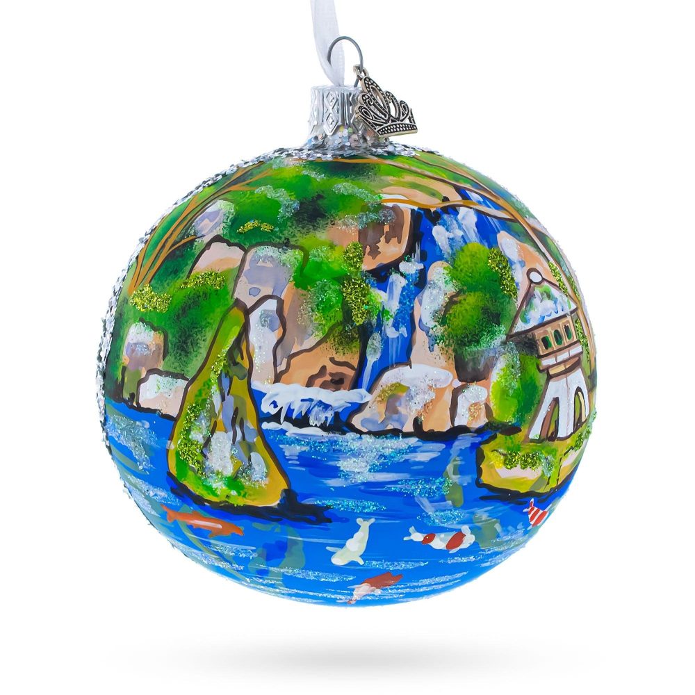 Japanese Garden, Portland, Oregon, Usa Glass Ball Christmas Ornament  |   Travel Ornaments Travel