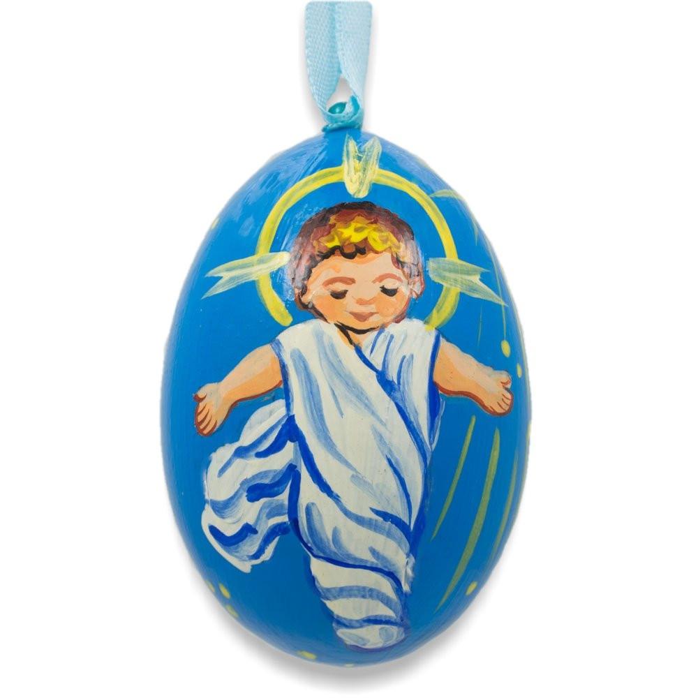 Jesus The Newborn King Wooden Christmas Ornament 3 Inches  |   Religious Ornaments Ornaments Religious Ornaments