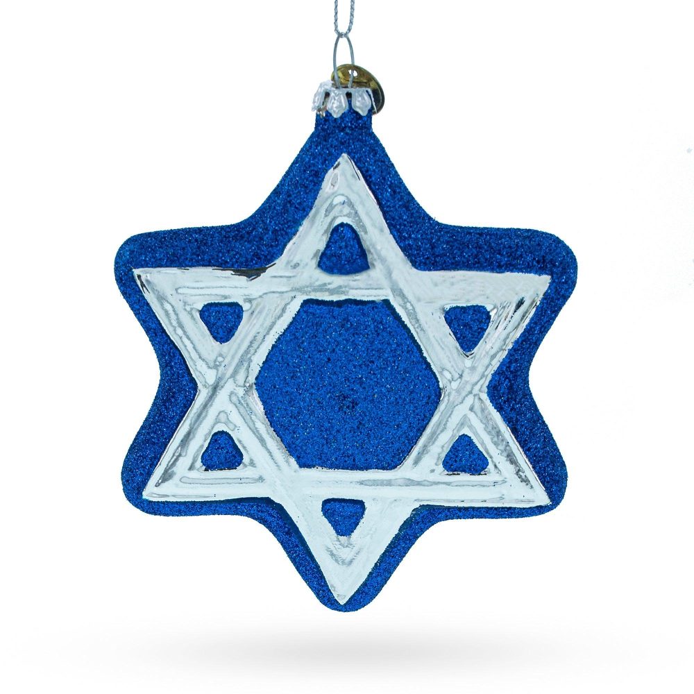 Jewish Star Of David Blown Glass Christmas Ornament  |   Religious Ornaments Ornaments Religious Ornaments