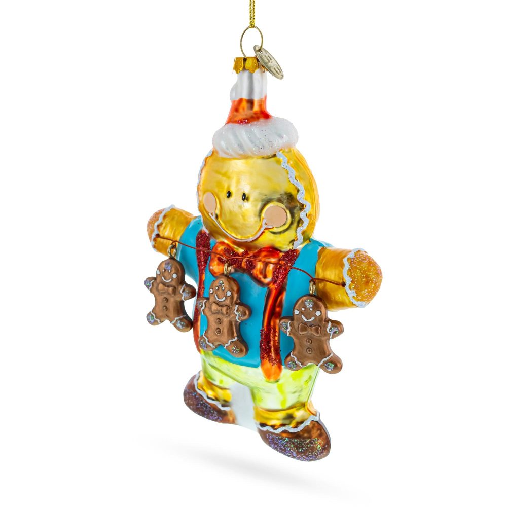 Jolly Gingerbread Man Blown Glass Christmas Ornament  |   Gingerbread Gingerbread Gingerbread