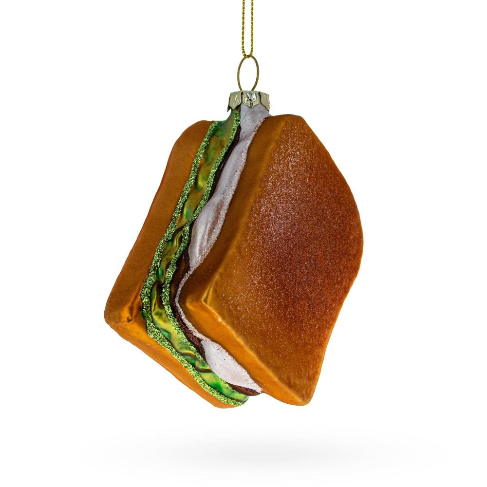 Juicy Sandwich Glass Christmas Ornament  |   Food Food Food