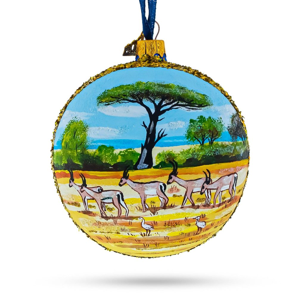 Kruger National Park, South Africa Glass Ball Christmas Ornament 4 Inches  |   Travel Ornaments Travel