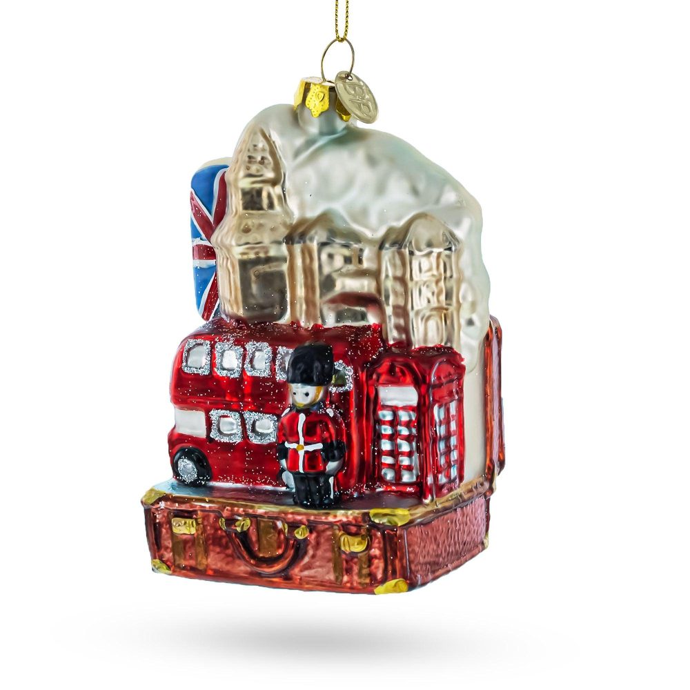 Landmarks In London, United Kingdom Glass Christmas Ornament  |   Travel Ornaments Travel