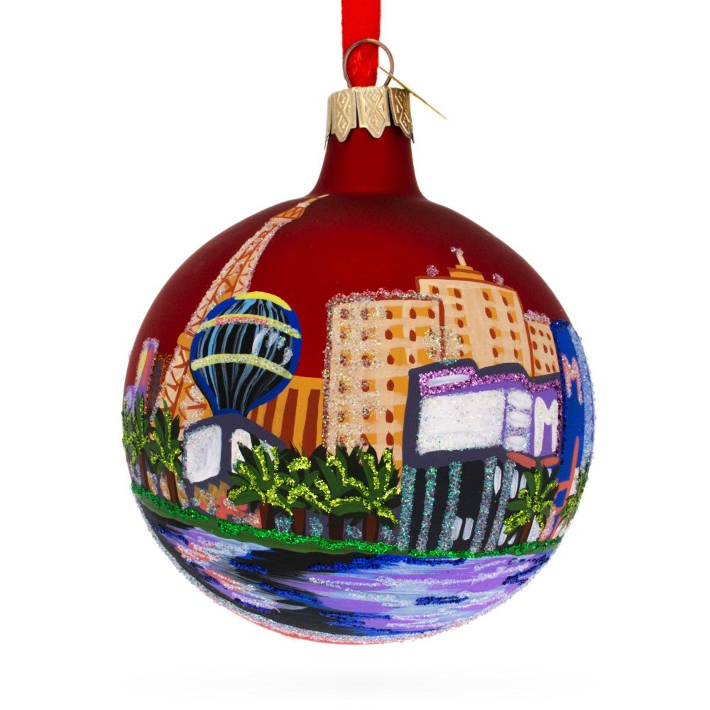 Las Vegas, Nevada Glass Ball Christmas Ornament 3.25 Inches  |   Travel Ornaments Travel