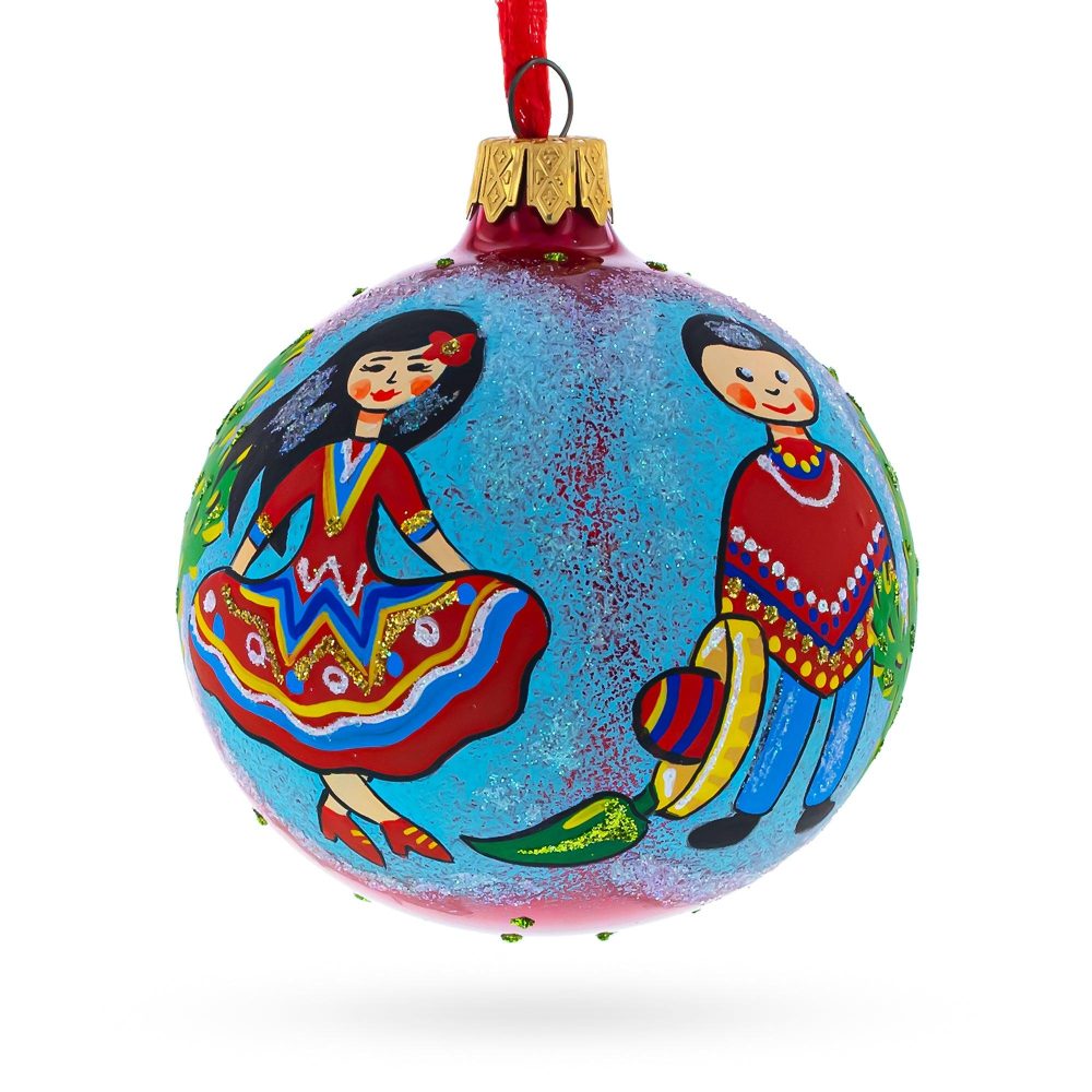 Latin American Dancers Blown Glass Christmas Ornament 3.25 Inches  |   Personalized Ornaments Personalized