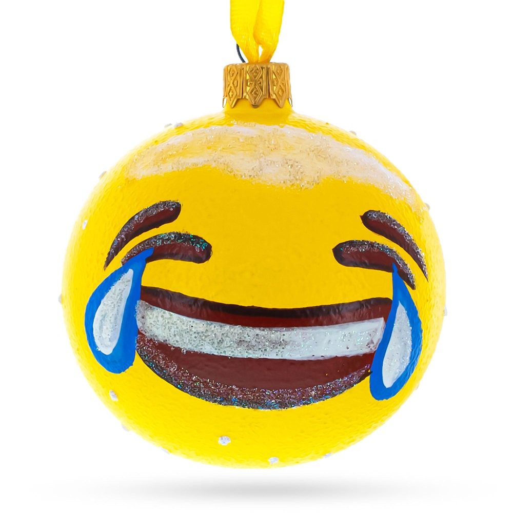 Laughing Facial Expressions Blown Glass Ball Christmas Ornament 3.25 Inches  |   Facial Expressions Facial Expressions Facial Expressions