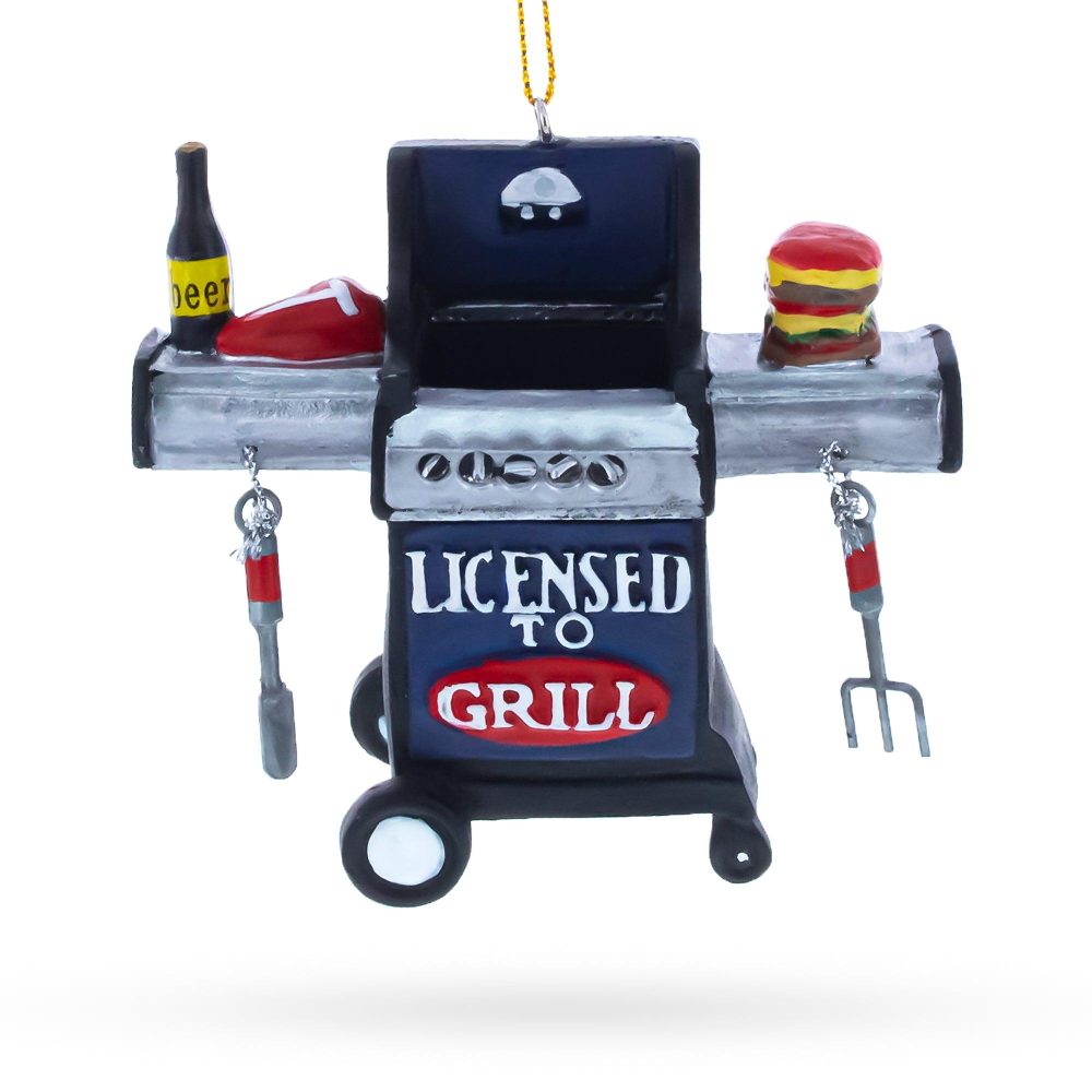 Licensed To Grill Bbq With Food Resin Christmas Ornament  |   Food Food Food