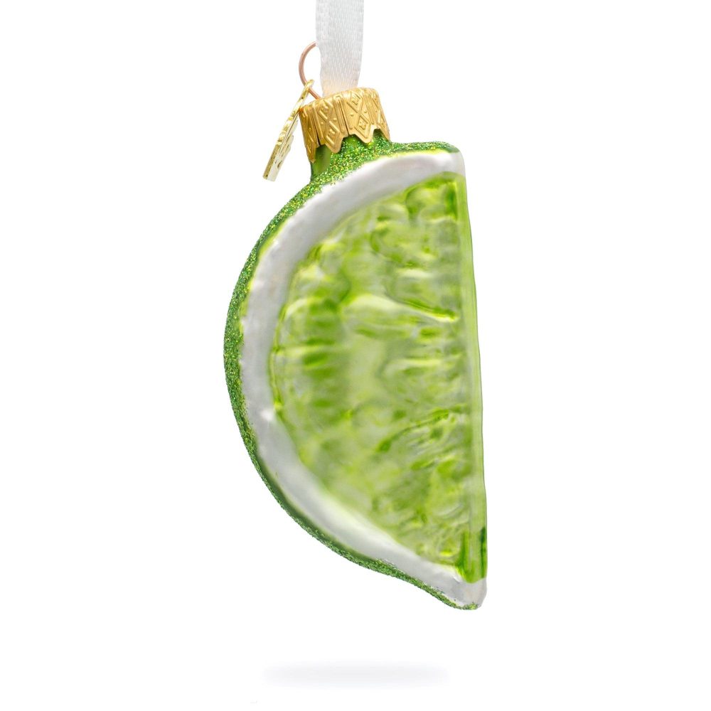 Lime Slice Mini Glass Christmas Ornament  |   Food Food Food